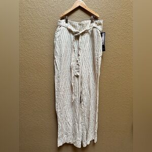 Stylish Cream Striped Women's Pants